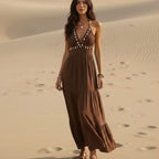 Breezy Maxi Dress | Boho Halter, Open Back