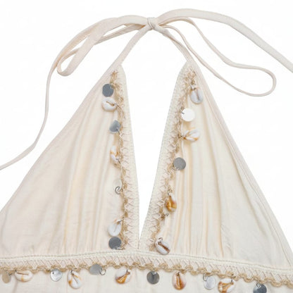 Breezy Maxi Dress | Boho Halter, Open Back - Image 4