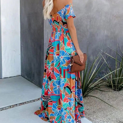 Bella Floral Maxi Dress | Off Shoulder, Boho Summer Wedding Guest Dress - Image 5
