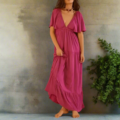 Bora Maxi Dress | Bohemian V-Neck Backless Long Dress for Women - Image 3