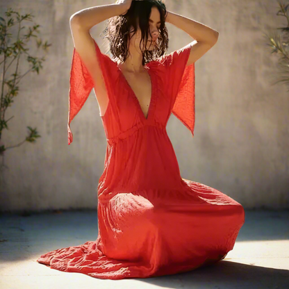 Bora Maxi Dress | Bohemian V-Neck Backless Long Dress for Women - Image 4