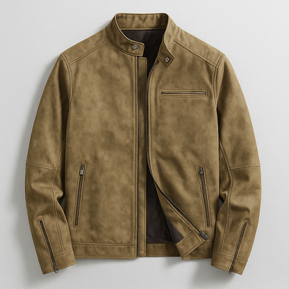 Men's Distressed Leather Jacket – product view | Hensley London