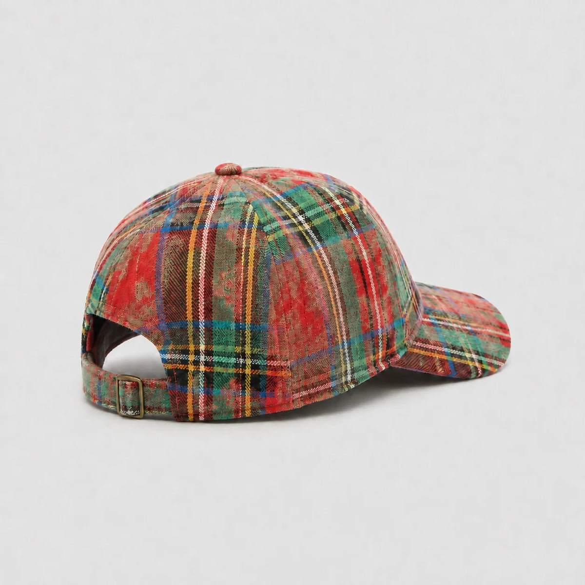 Retro Plaid Adjustable Baseball Cap – product view | Hensley London