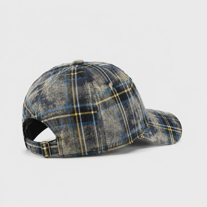 Retro Plaid Adjustable Baseball Cap – product view | Hensley London