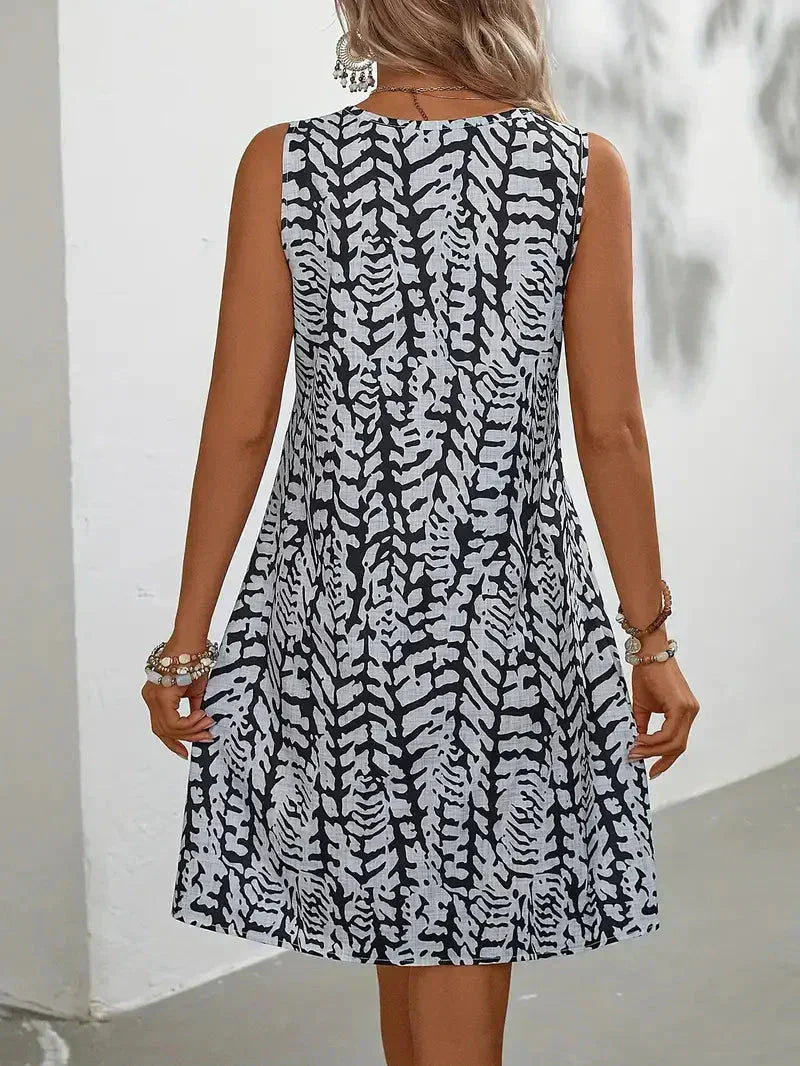 Women's Mini Dress Multicolor Polyester Sleeveless Summer-6