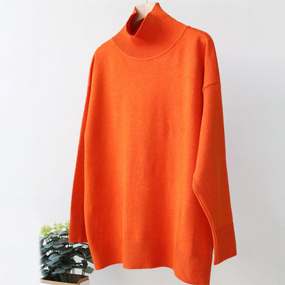 Bright and Solid Colored Turtle Neck Winter Sweater 10
