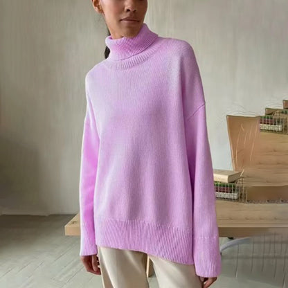 Bright and Solid Colored Turtle Neck Winter Sweater 11