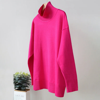 Bright and Solid Colored Turtle Neck Winter Sweater 5