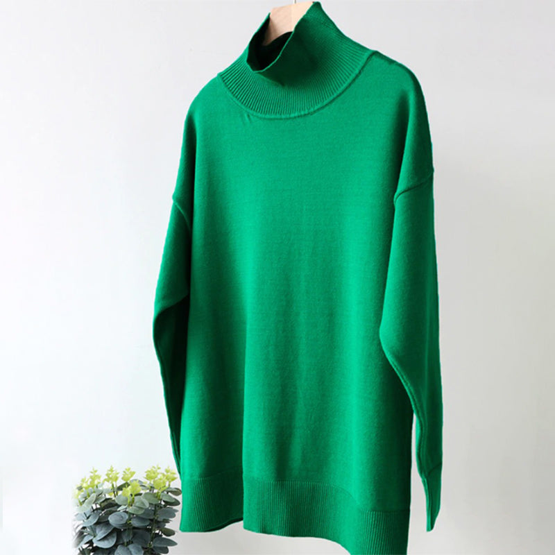 Bright and Solid Colored Turtle Neck Winter Sweater 8