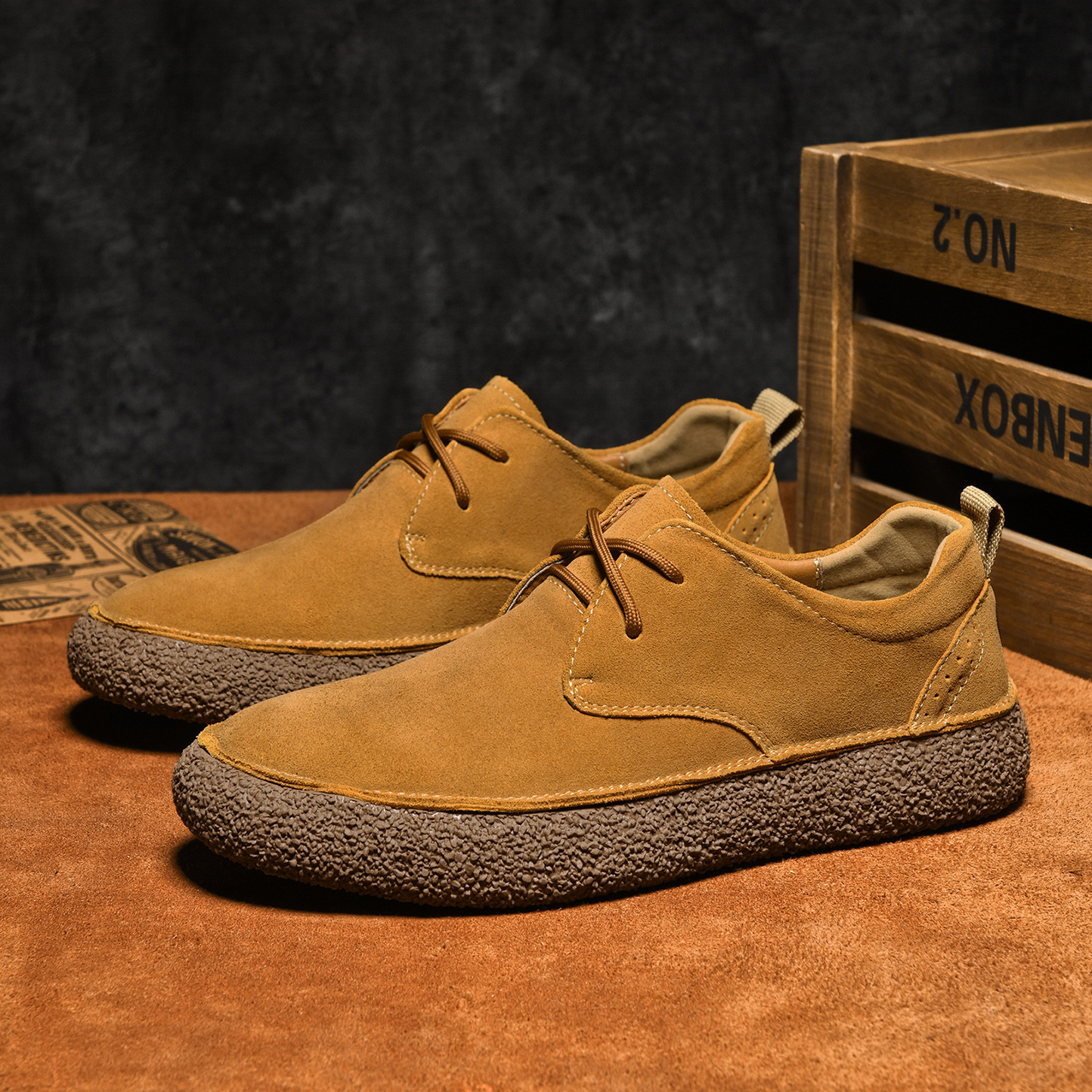 Men's Suede Slip-On Shoes – product view | Hensley London