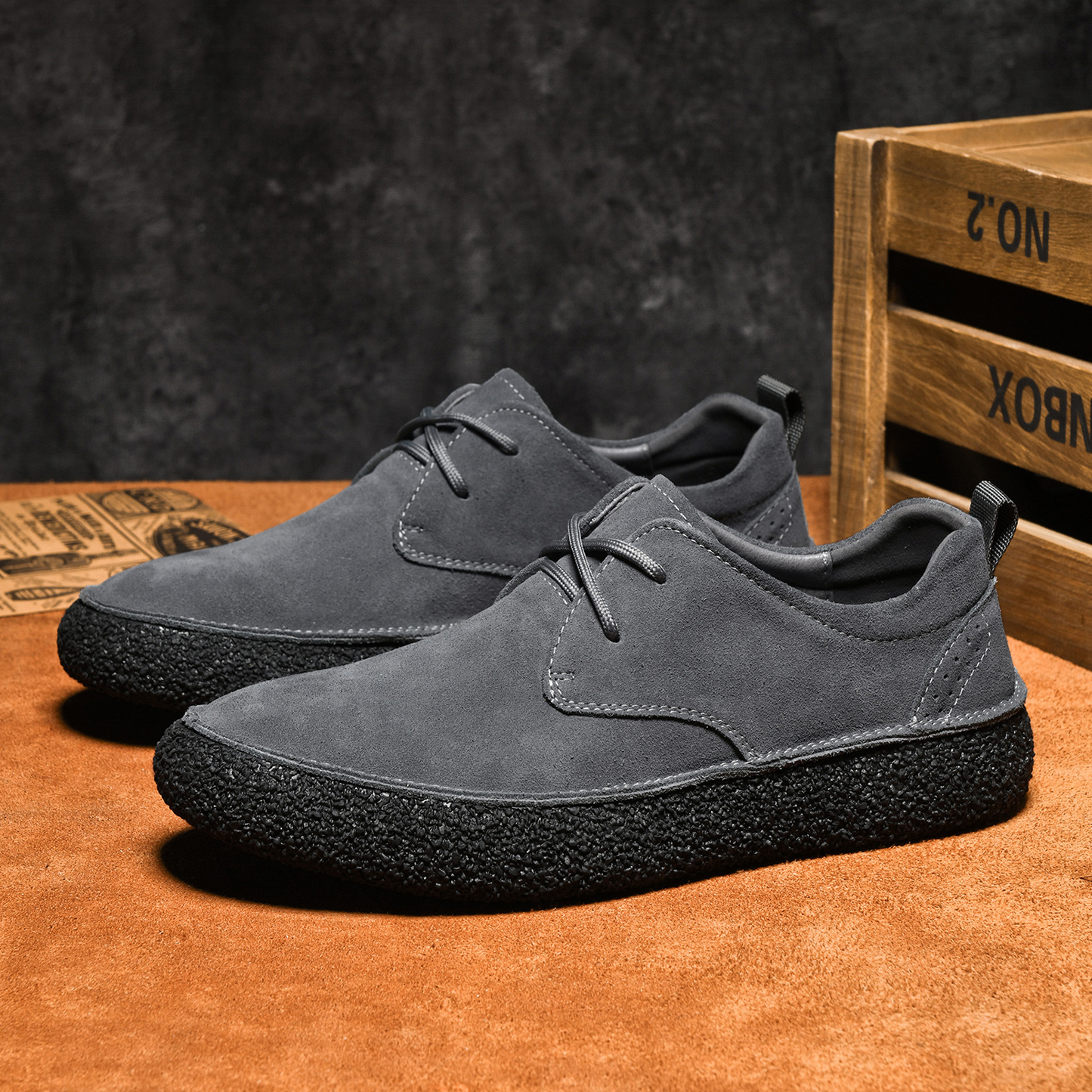 Men's Suede Slip-On Shoes – product view | Hensley London