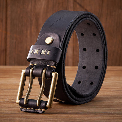 Men's Genuine Leather Belt – Classic Buckle
