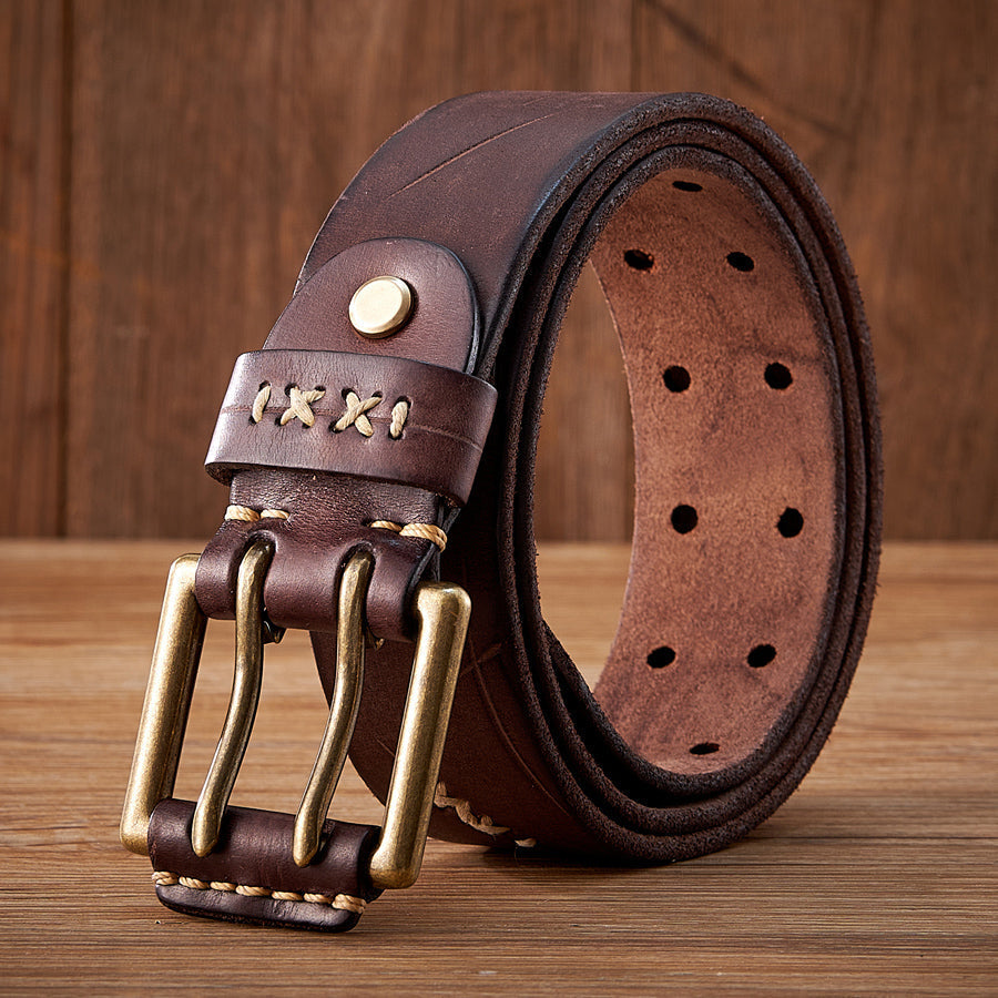 Men's Genuine Leather Belt – Classic Buckle