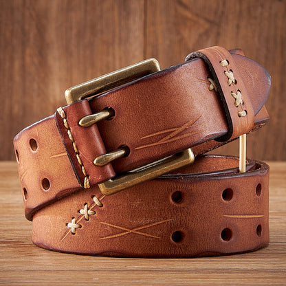 Men's Genuine Leather Belt – Classic Buckle