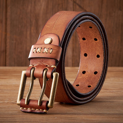 Men's Genuine Leather Belt – Classic Buckle