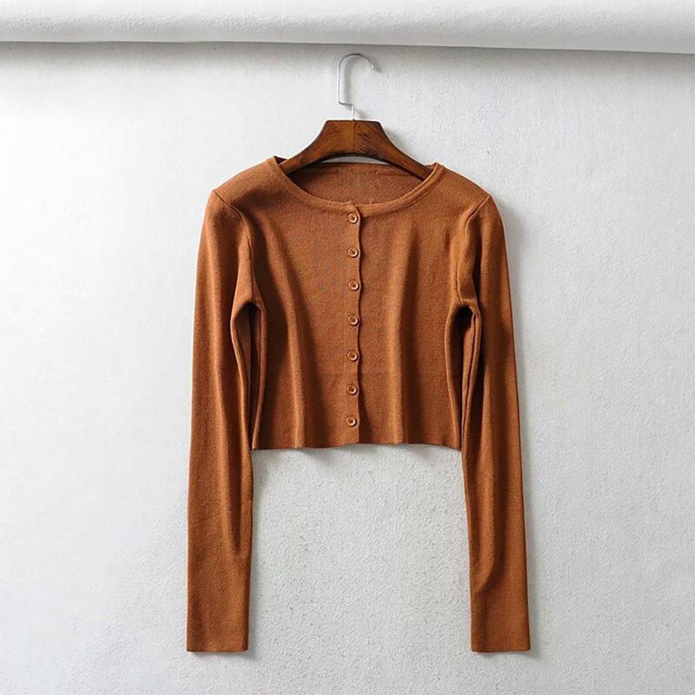 Button-down Crop Top Cardigan 10