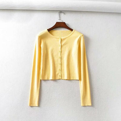 Button-down Crop Top Cardigan 11