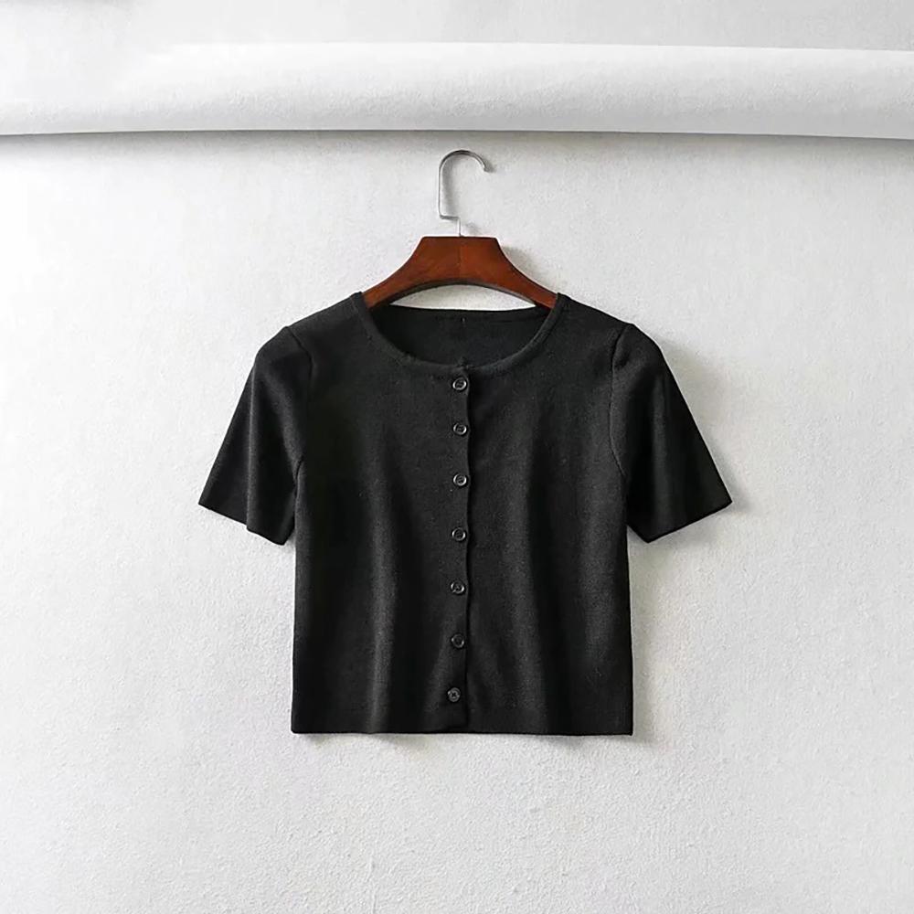 Button-down Crop Top Cardigan 12