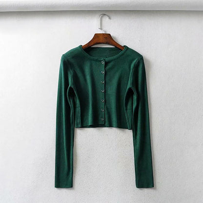 Button-down Crop Top Cardigan 13