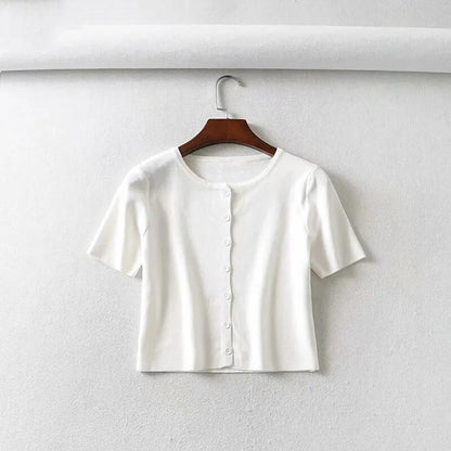 Button-down Crop Top Cardigan 14