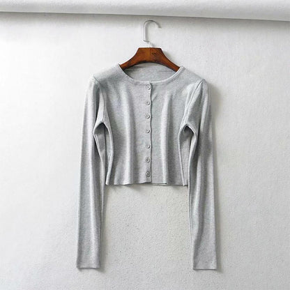 Button-down Crop Top Cardigan 15