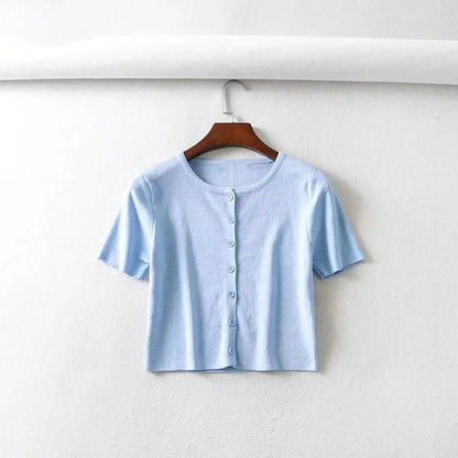 Button-down Crop Top Cardigan 18