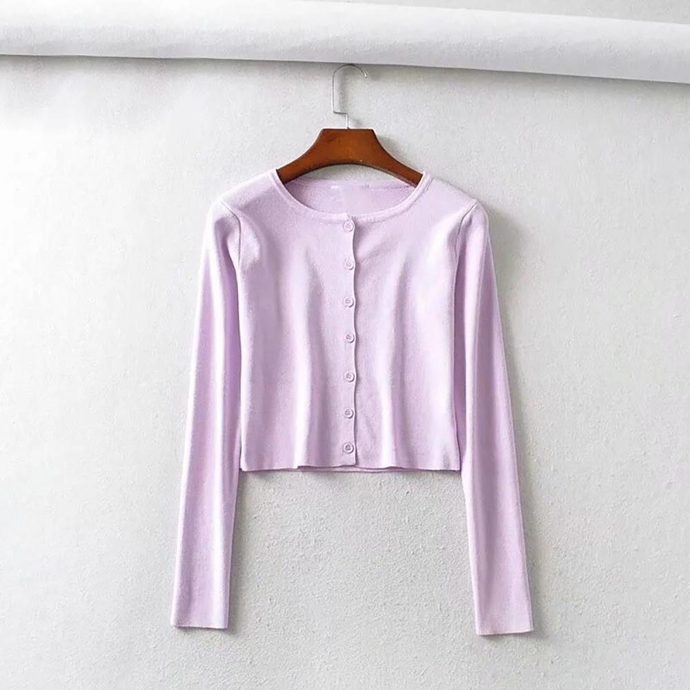 Button-down Crop Top Cardigan 19