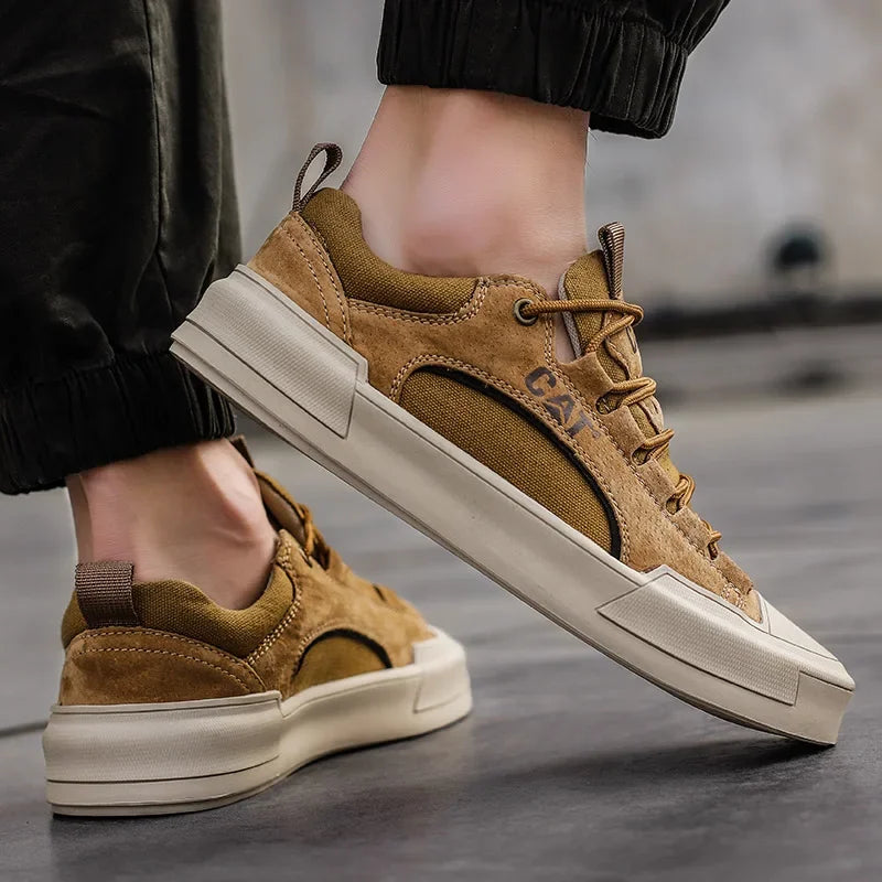 Men's Leather Urban Sneakers – mesh detail | Hensley London