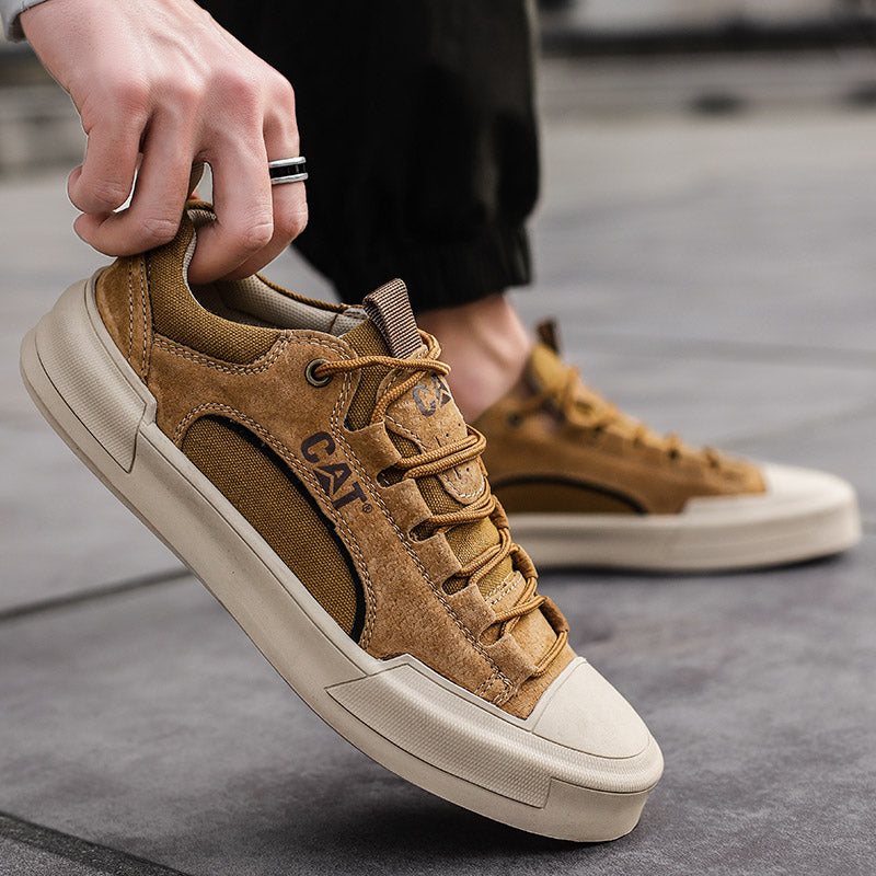 Men's Leather Urban Sneakers – heel view | Hensley London
