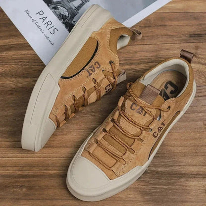 Men's Leather Urban Sneakers – worn view | Hensley London