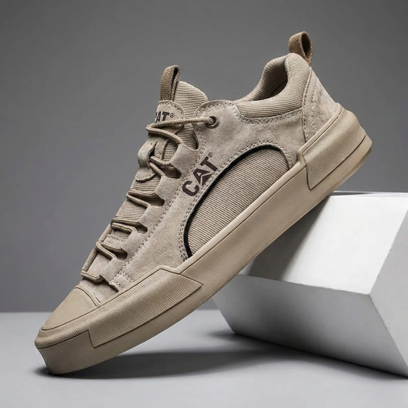 Men's Leather Urban Sneakers – pair view | Hensley London