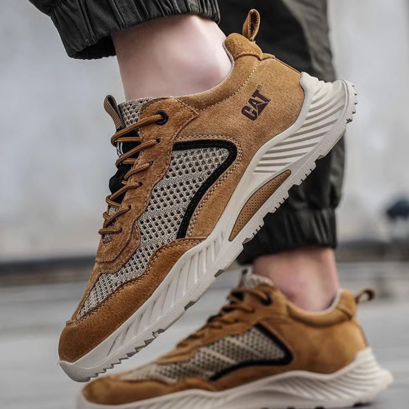 Men's Rugged Leather Trail Sneakers – detail view | Hensley London