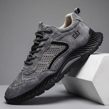 Men's Rugged Leather Trail Sneakers – detail view | Hensley London