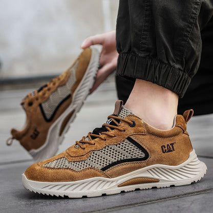 Men's Rugged Leather Trail Sneakers – detail view | Hensley London