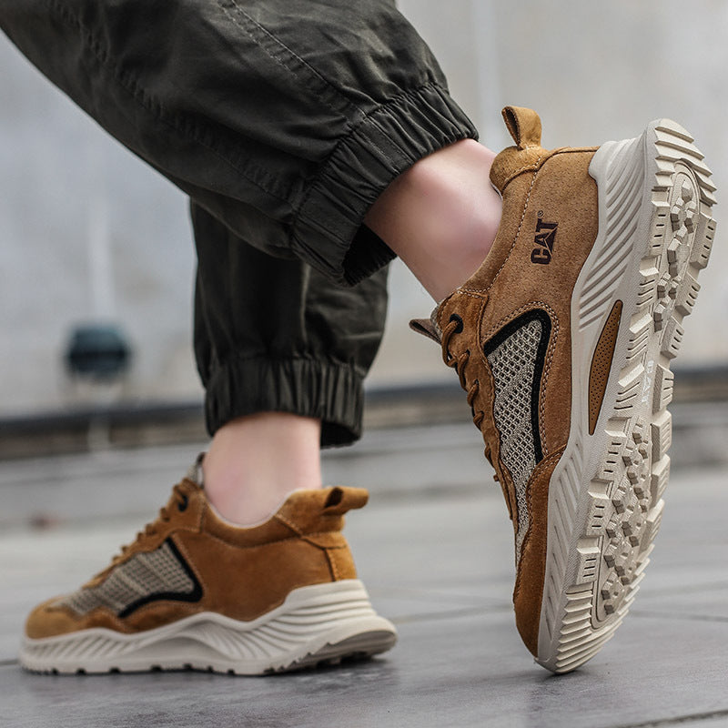 Men's Rugged Leather Trail Sneakers – detail view | Hensley London