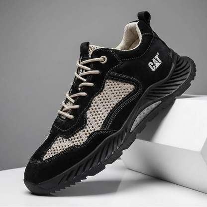 Men's Rugged Leather Trail Sneakers – detail view | Hensley London