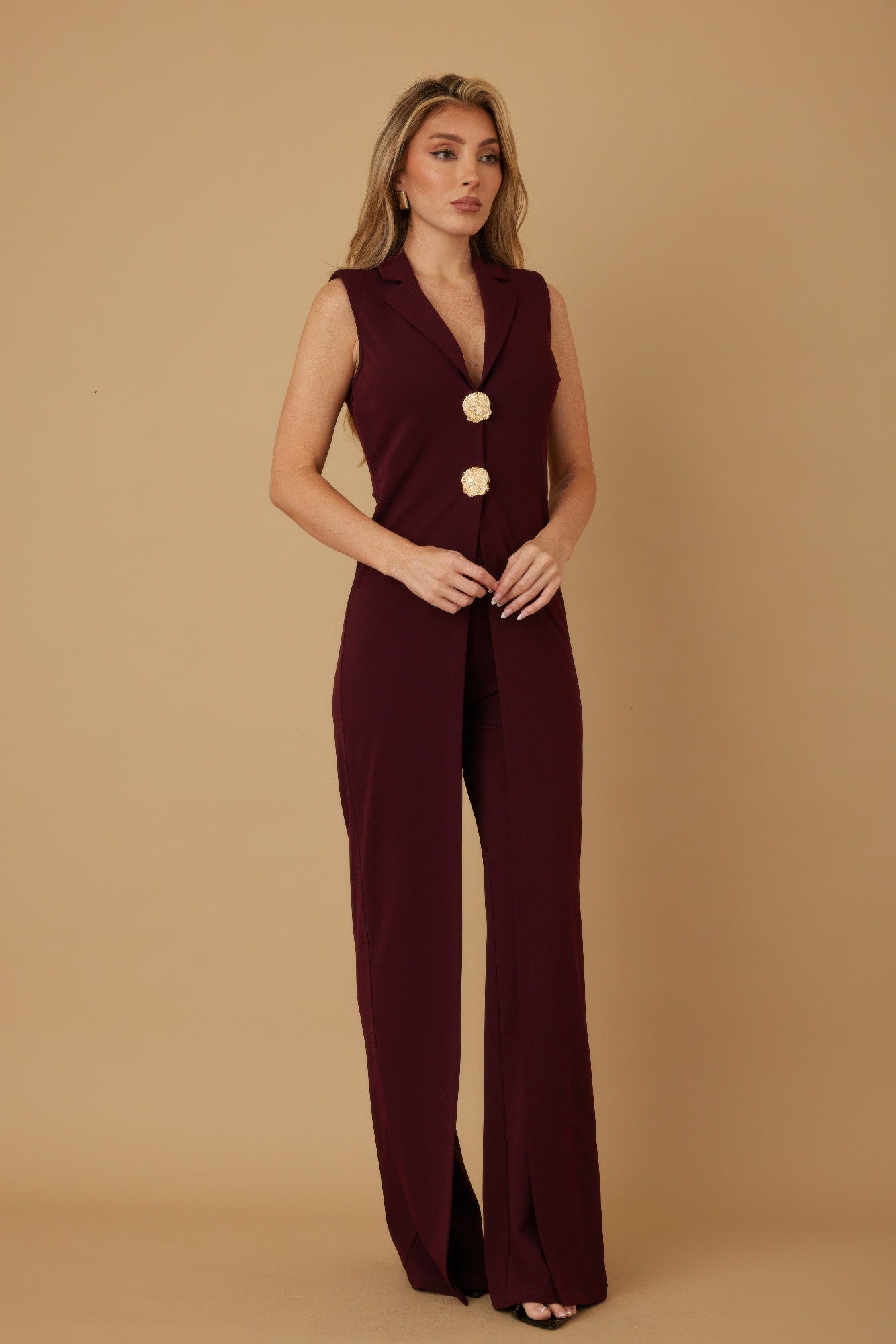 Olivia Women's Jumpsuit | Smooth Stretch Fabric, Sleeveless - Image 2