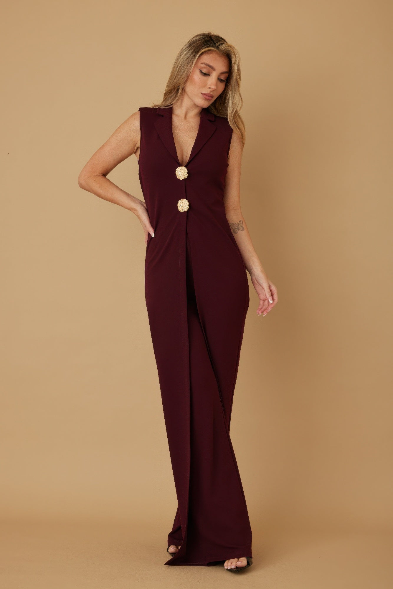 Olivia Women's Jumpsuit | Smooth Stretch Fabric, Sleeveless - Image 3