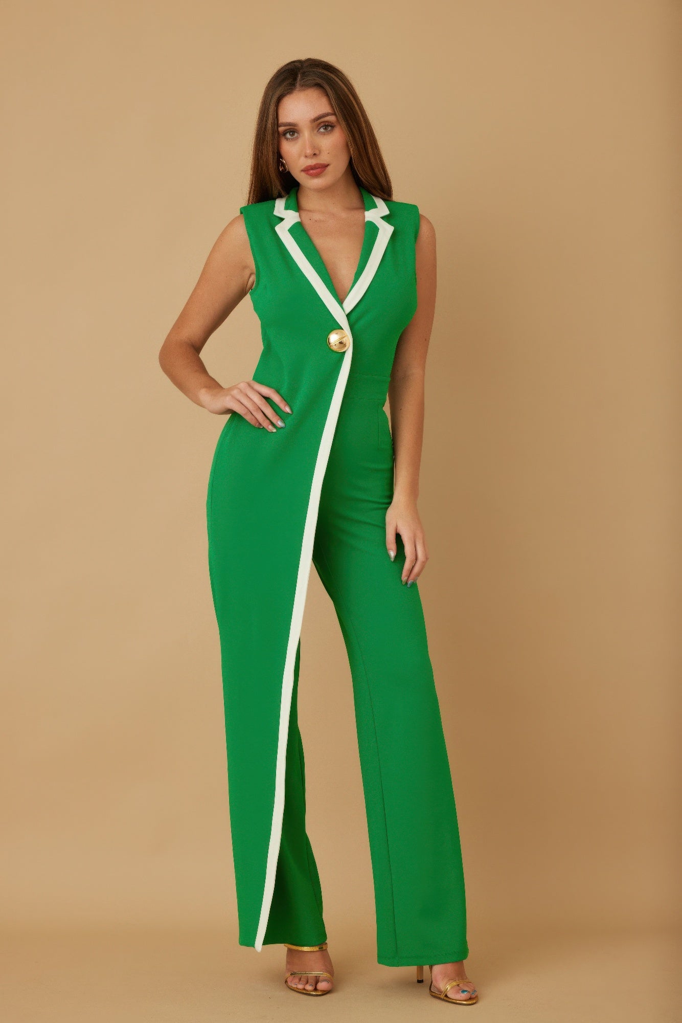 Gina Women's Jumpsuit | Stretch-Blend Fabric, Elegant Design