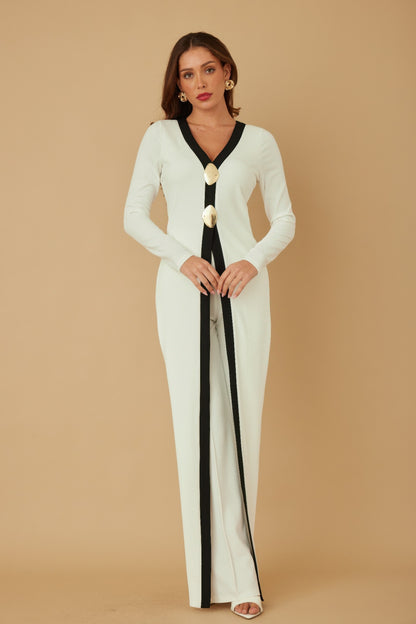 Mira Women's Jumpsuit | Stretch-Blend Fabric, Dramatic Design - Image 2
