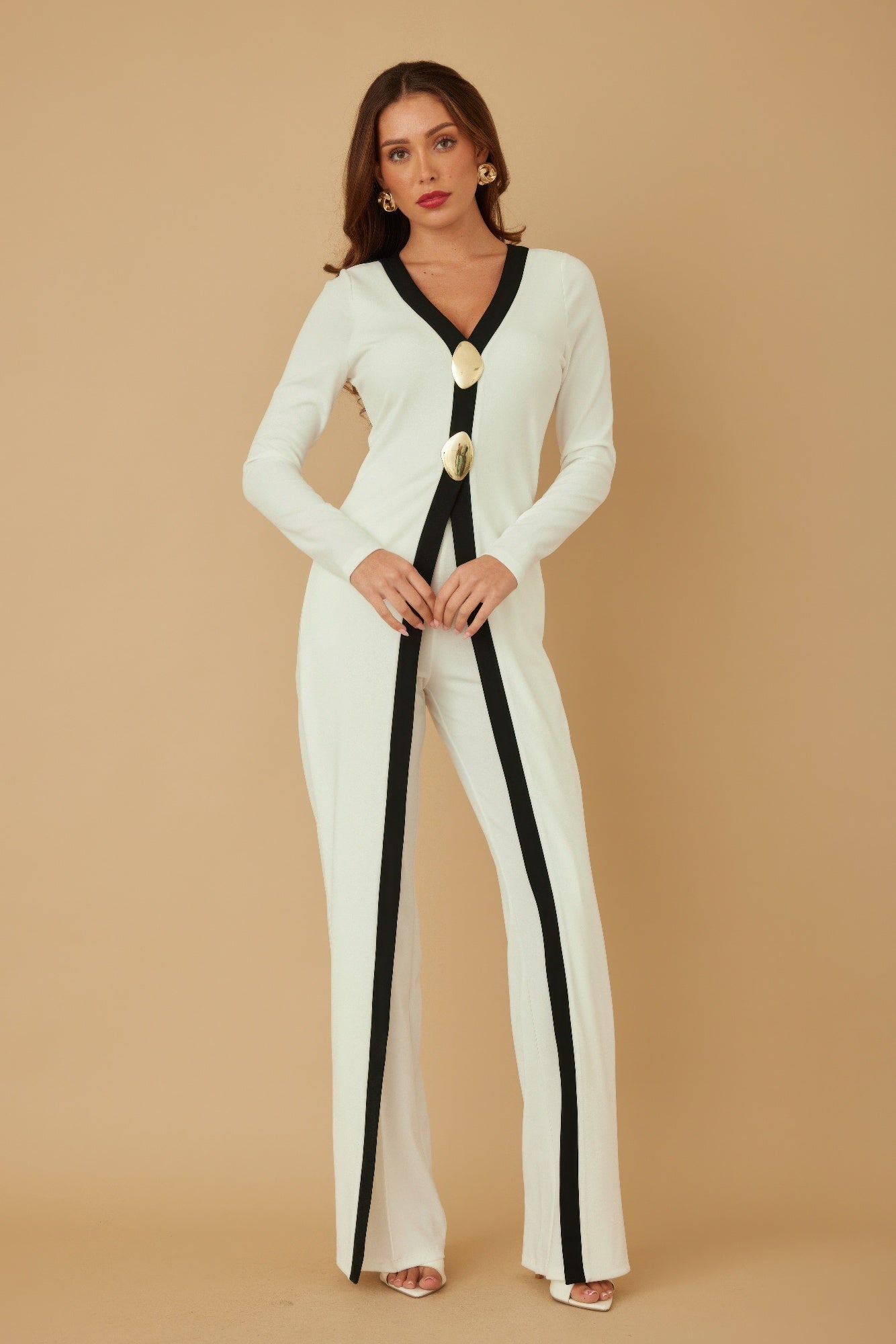 Mira Women's Jumpsuit | Stretch-Blend Fabric, Dramatic Design - Image 3