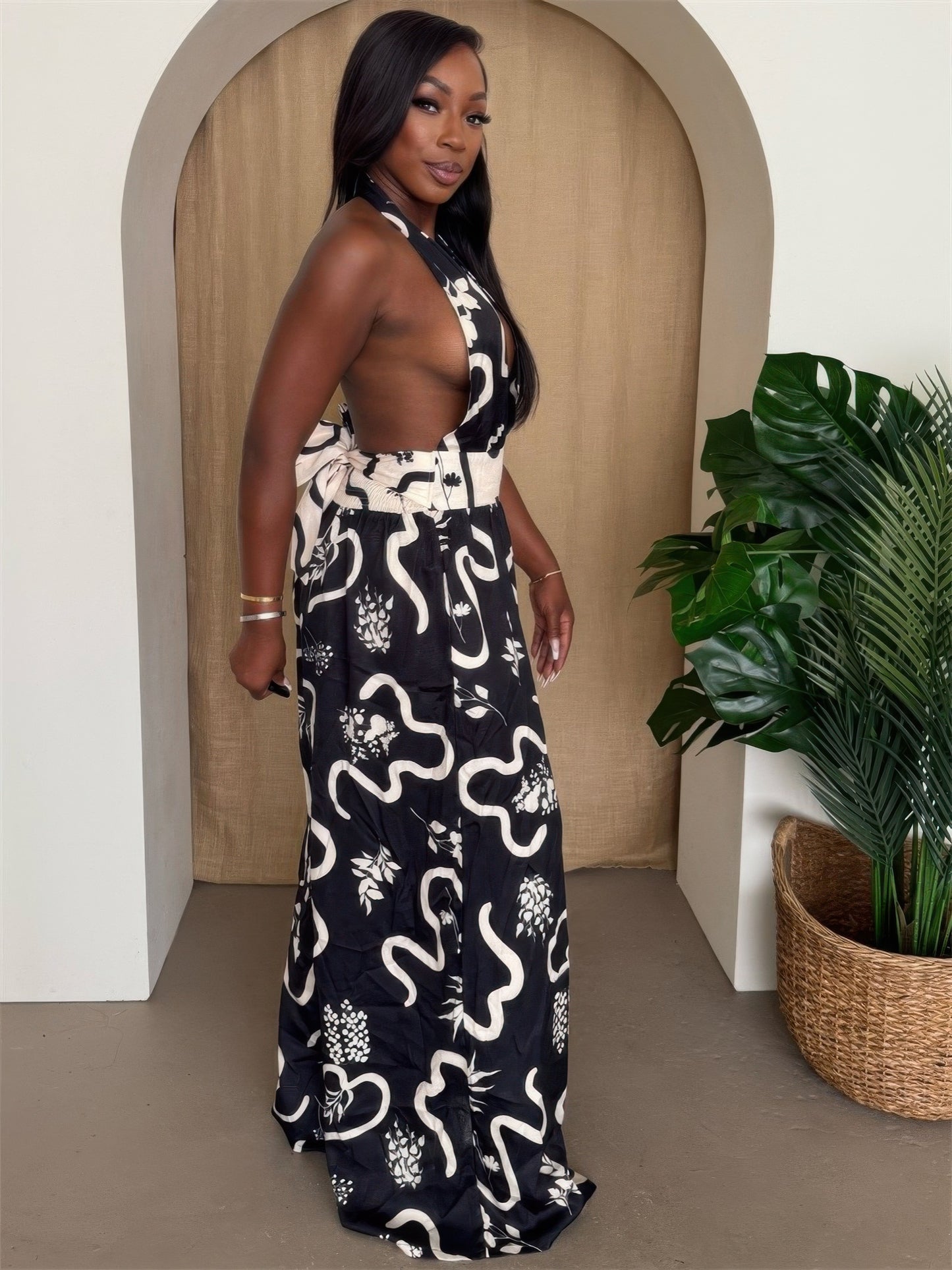 Women's One-Shoulder Jumpsuit, Wide-Leg Sleeveless Cocktail Evening Outfit - Image 2