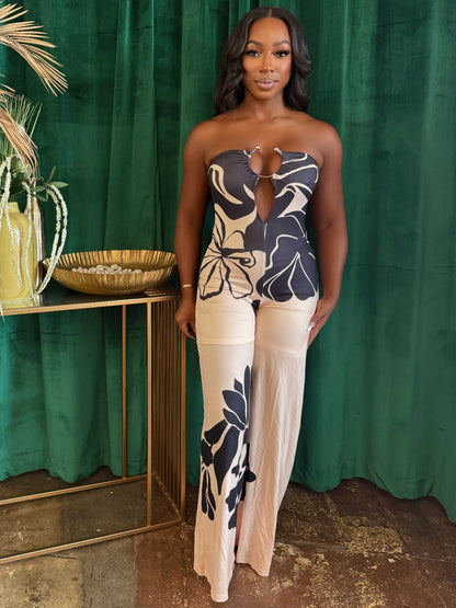 Mira Women's Jumpsuit | Floral Print, Wide-Leg Design