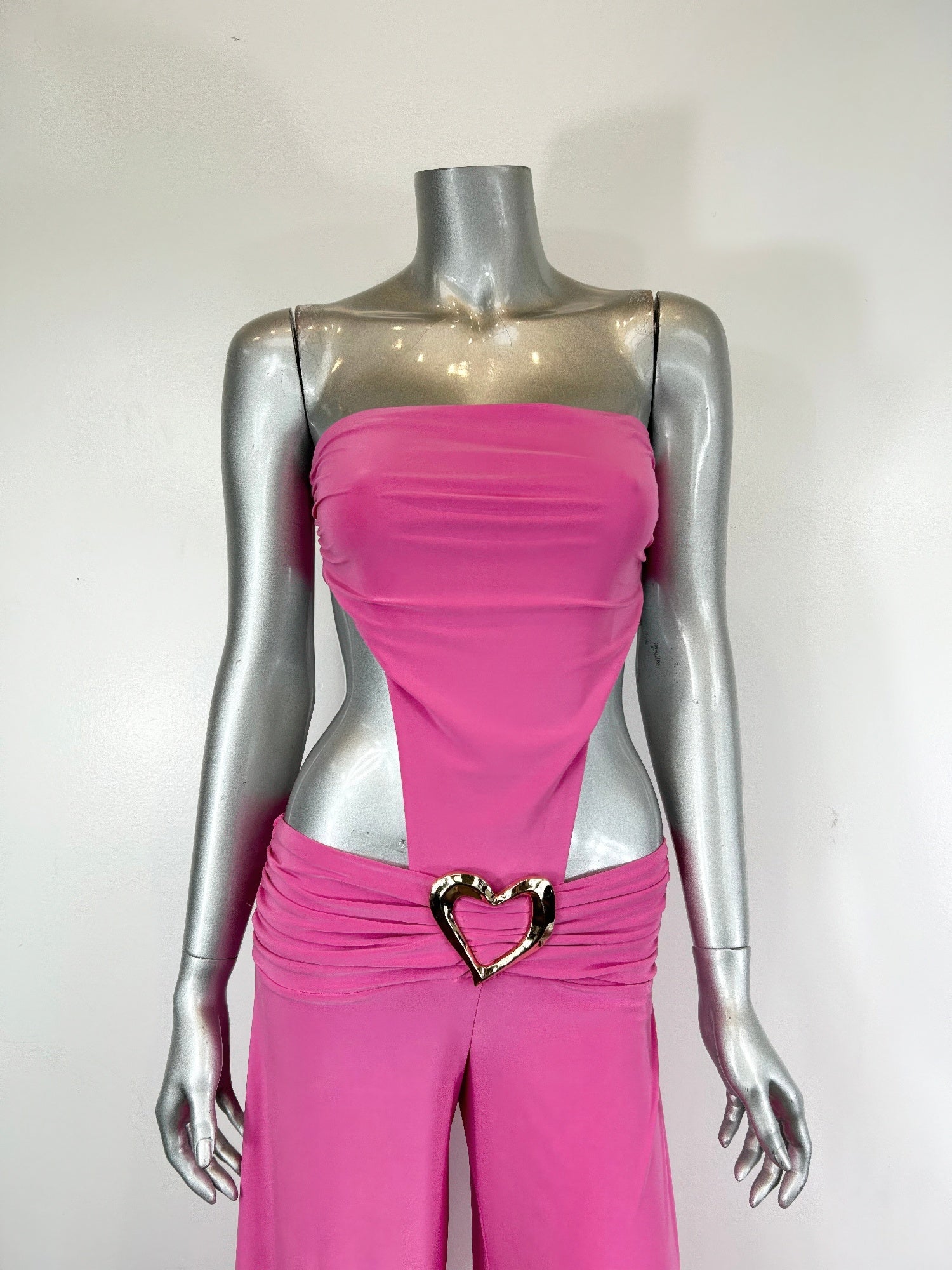 Sofia Women's Jumpsuit | Strapless Wide-Leg with Gold Accents - Image 2