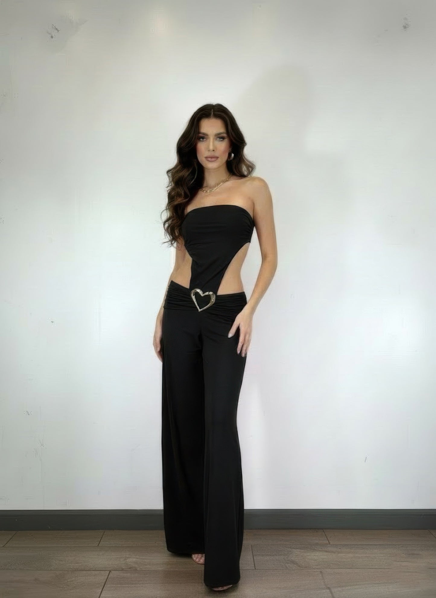 Sophie Women's Jumpsuit | Heart-Shaped Cutouts, Wide-Leg Design - Image 2