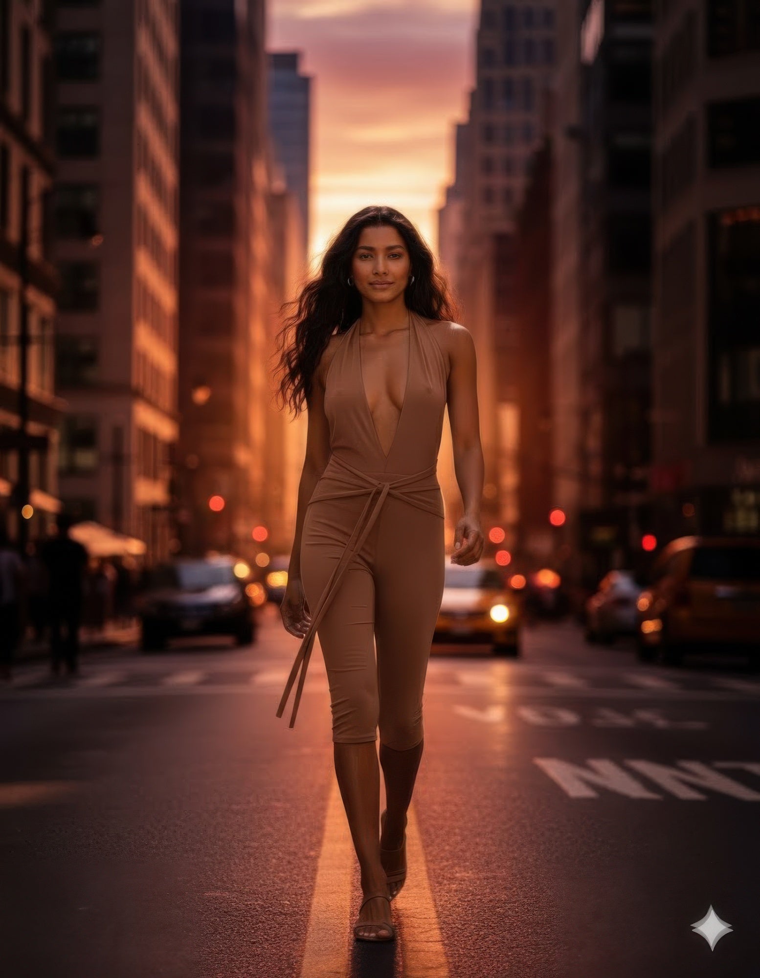 Cleo Women's Capri Jumpsuit | Open-Back Design, Adjustable Tie Neck