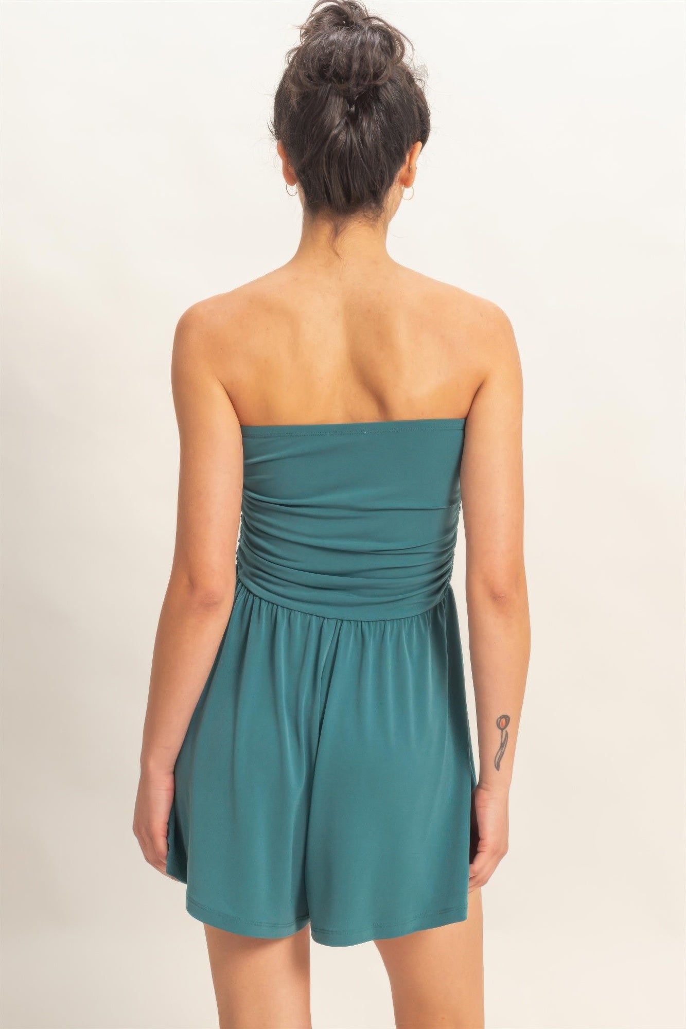 Women's Short Romper, Soft Stretch Sleeveless Summer Casual Playsuit, Dark Teal - Image 5