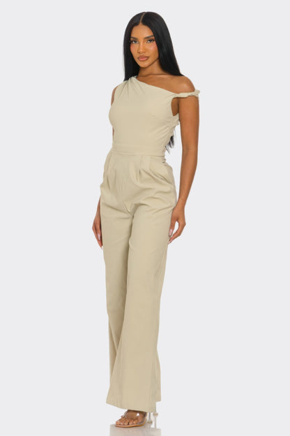 Cleo Women's Jumpsuit | One-Shoulder Design, Wide-Leg Trousers - Image 2