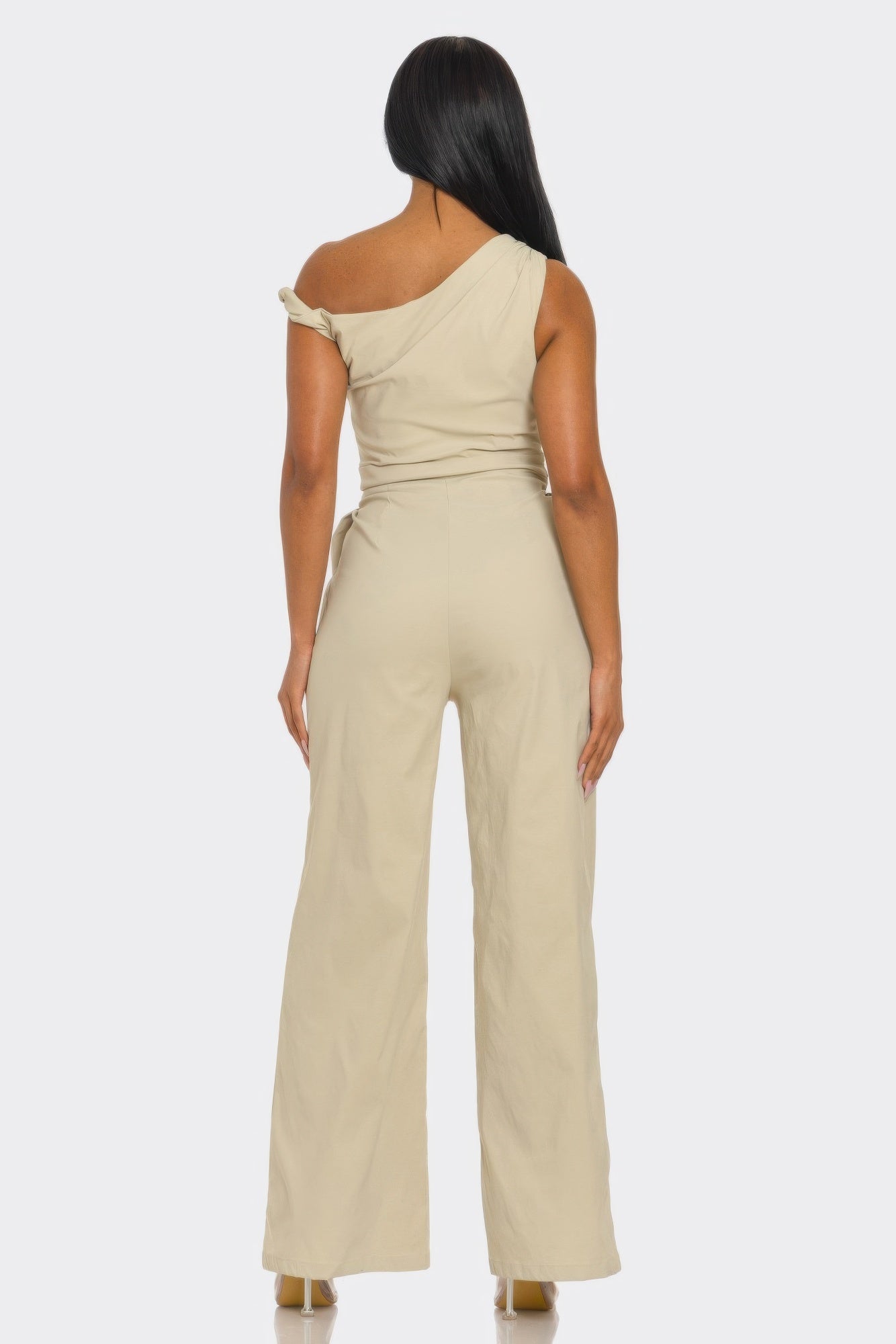 Cleo Women's Jumpsuit | One-Shoulder Design, Wide-Leg Trousers - Image 4