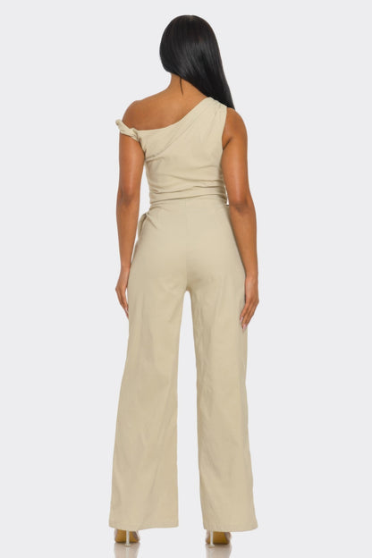 Cleo Women's Jumpsuit | One-Shoulder Design, Wide-Leg Trousers - Image 4